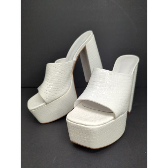 Schutz Shoes Schutz Darah Women's Platform Sandal Croc Print Slip On-Shoes Sz 10 - Picture 1 of 15